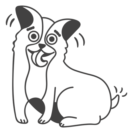 Cachorro feliz com braçada preenchida Desenho PNG