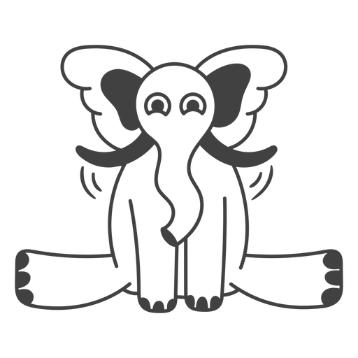 Elefante feliz com braçada preenchida Desenho PNG