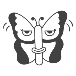 Ausdrucksstarker Schmetterlingskarikatur PNG-Design