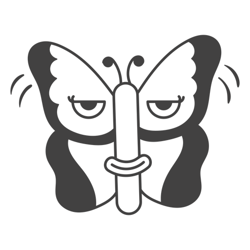 Ausdrucksstarker Schmetterlingskarikatur PNG-Design