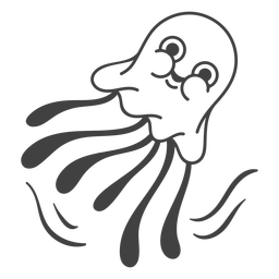 Medusa feliz lleno de trazo Diseño PNG