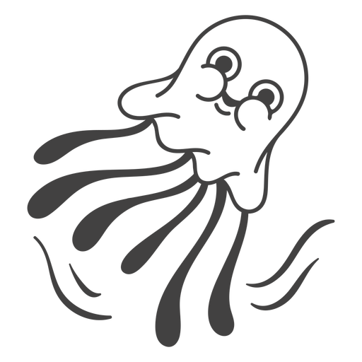 Medusa feliz lleno de trazo Diseño PNG