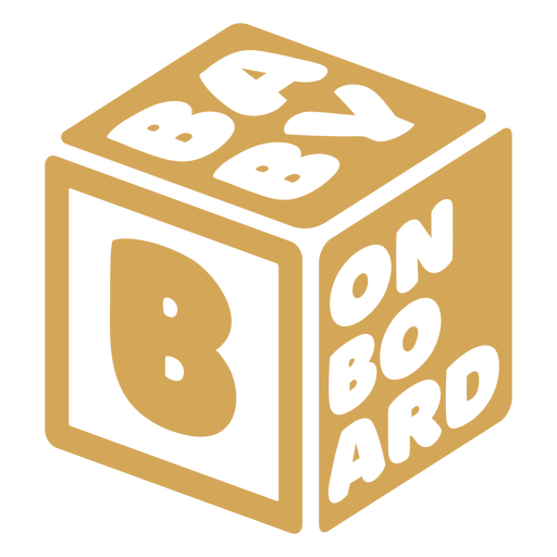 Baby on board cube badge PNG Design