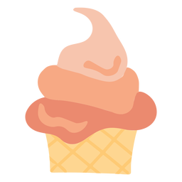 Cono de helado de fresa plano Transparent PNG
