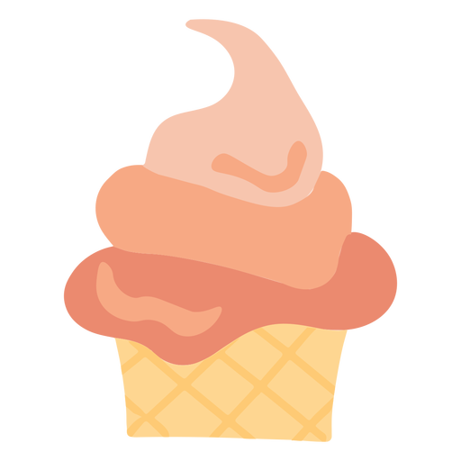 Casquinha de sorvete de morango plana