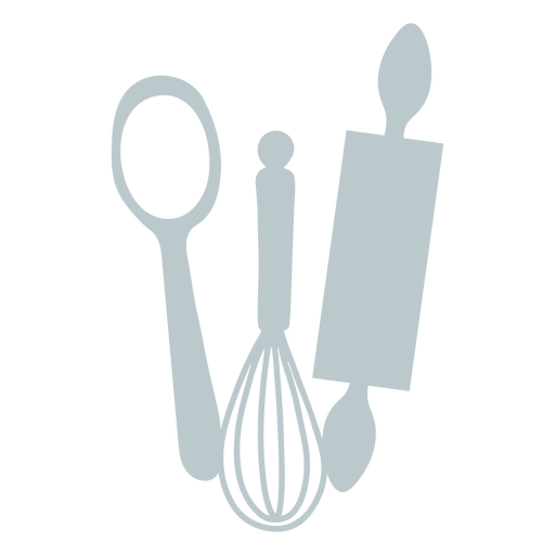 Silueta de utensilios de cocina Diseño PNG