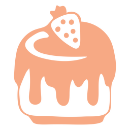Strawberry pastry filled-stroke PNG Design
