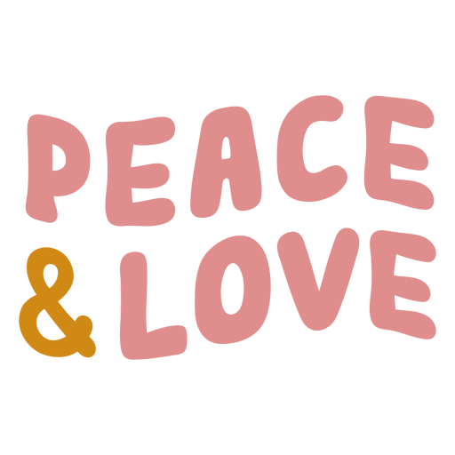 Letras de paz y amor Diseño PNG