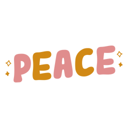 Peace cute lettering Transparent PNG