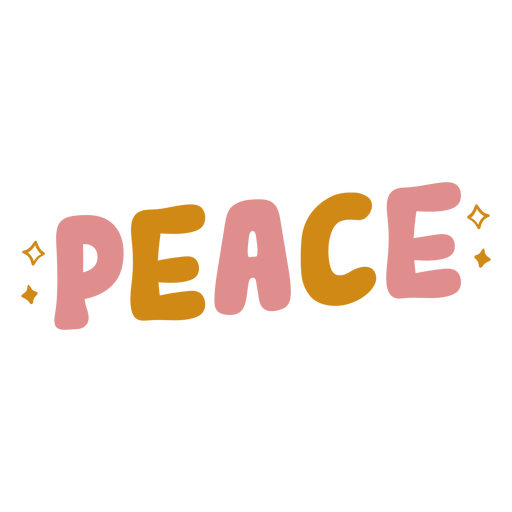 Letras lindas de paz Diseño PNG