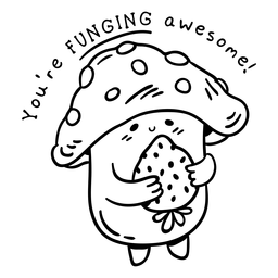 Funging awesome Charakter Schlaganfall PNG-Design