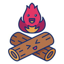 Happy bonfire semi-flat PNG Design