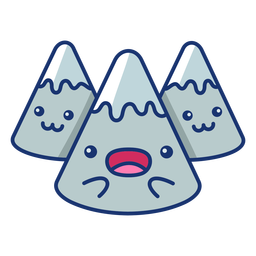 Dibujos animados de montañas emocionados Diseño PNG