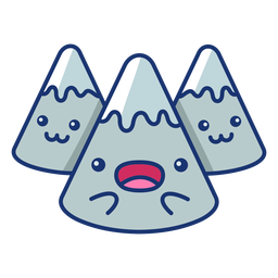 Excited mountains cartoon PNG Design