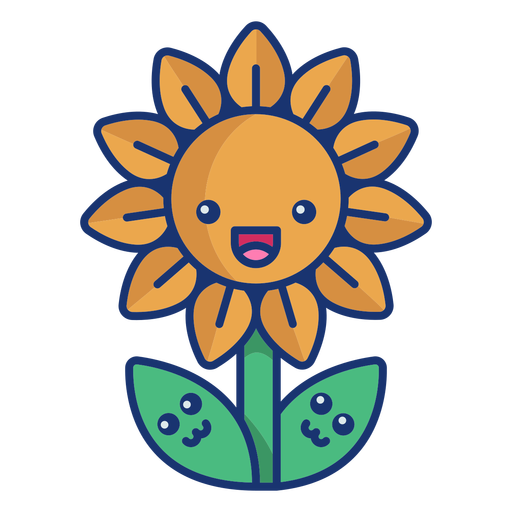 Diseño PNG Y SVG De Dibujos Animados De Girasol Feliz Para Camisetas