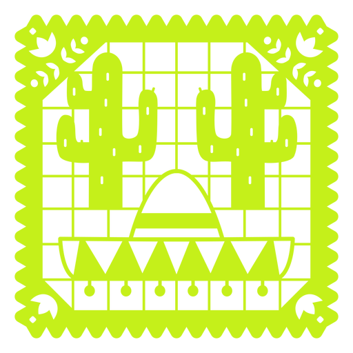 Papel picado estilo mexicano Desenho PNG