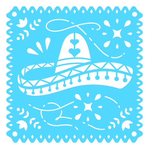 Sombrero mexicano papel picado Diseño PNG