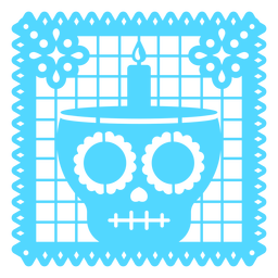 Schädelkerze Papel Picado PNG-Design