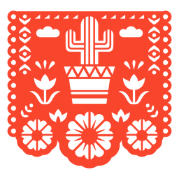 Cactus design papel picado PNG Design