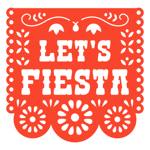 Lassen Sie uns Fiesta Papel Picado PNG-Design
