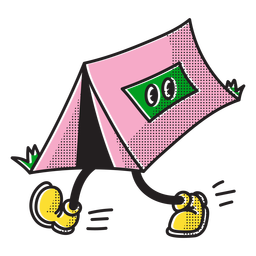 Doodle de tienda de campaña Diseño PNG