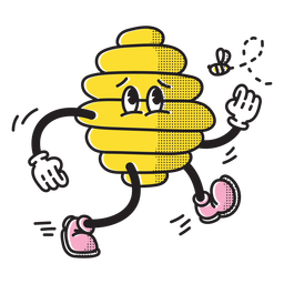 Doodle de colmena de abejas Diseño PNG