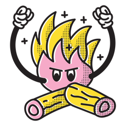 Angry bonfire doodle PNG Design