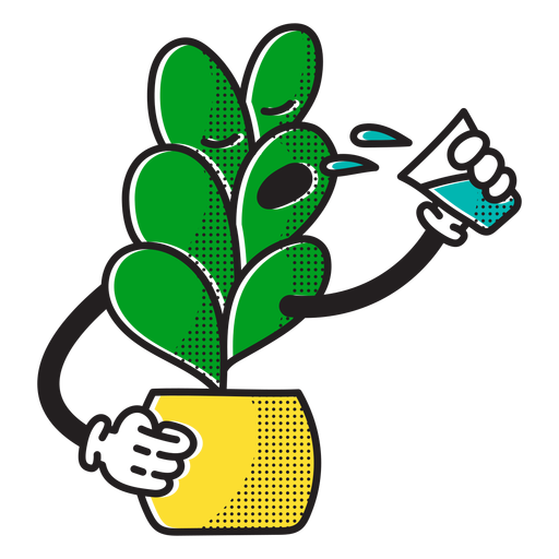 Thirsty plant doodle PNG Design