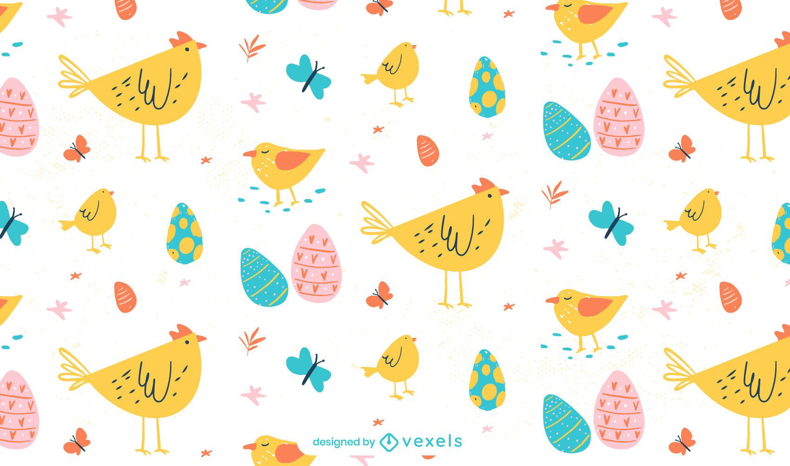 Easter animals pattern design