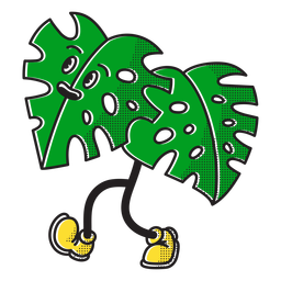 Doodle de folha verde Desenho PNG