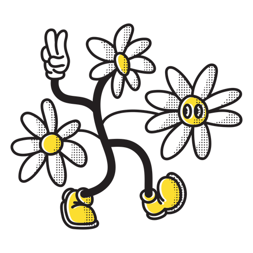Cool flower doodle PNG Design