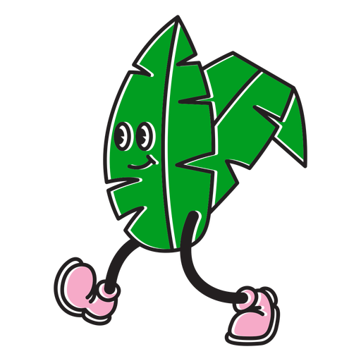 Walking leaf cartoon PNG Design