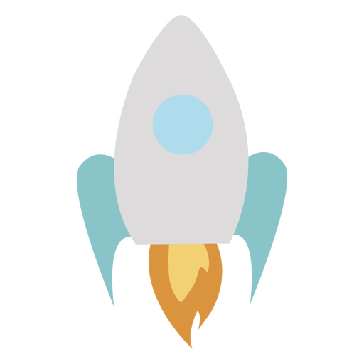 Flat space rocket PNG Design