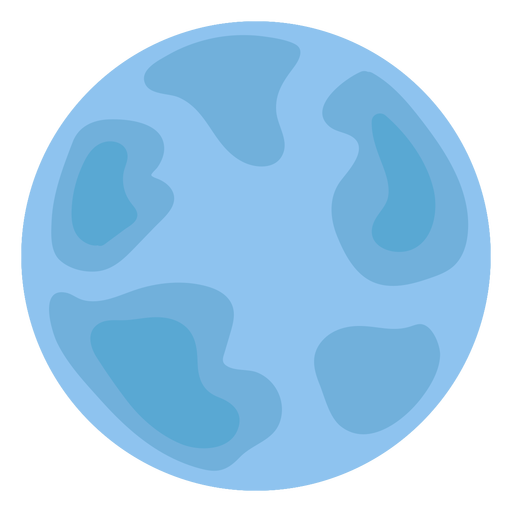 Blue neptune planet flat PNG Design