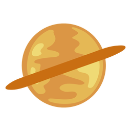 Planeta Saturno com anel plano Desenho PNG
