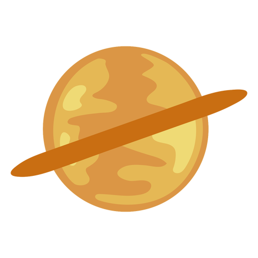 Saturn planet ring flat PNG Design