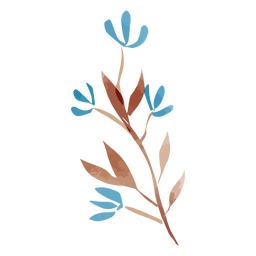 Acuarela de flores azules Diseño PNG