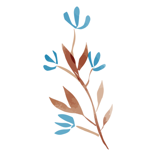 Blue flowers watercolor