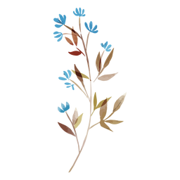 Watercolor Blue Flowers Transparent PNG & SVG Vector