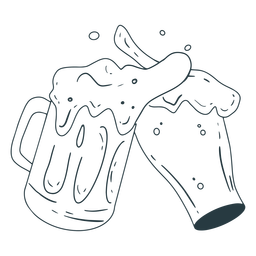 Beer jug clash stroke PNG Design