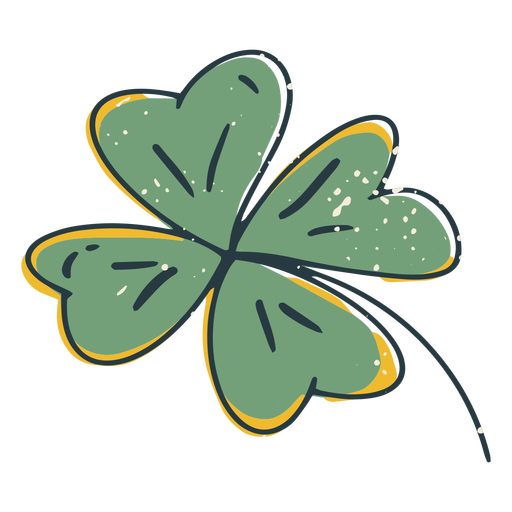 Four leaf clover color-stroke PNG Design