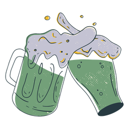 Beer jug clash color-stroke PNG Design