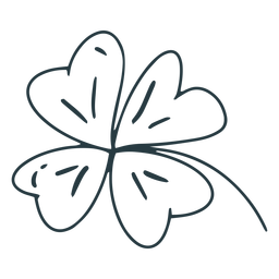 Traço de trevo de quatro folhas da sorte Desenho PNG