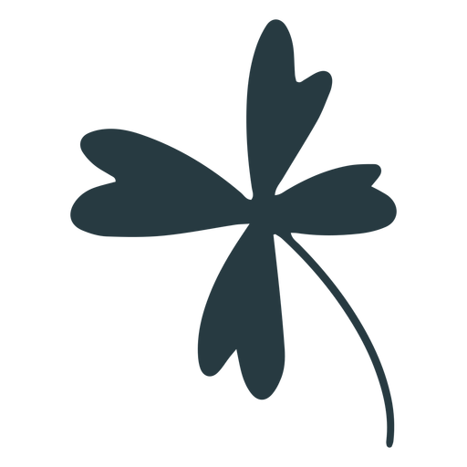 Silhueta do trevo de quatro folhas da sorte Desenho PNG