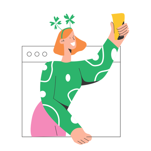 St patricks online character PNG Design