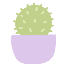 Maceta cactus pequeña plana Diseño PNG