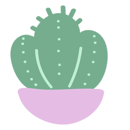 Pequeño cactus plano Diseño PNG