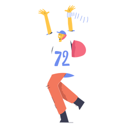 Excited football fan flat Transparent PNG