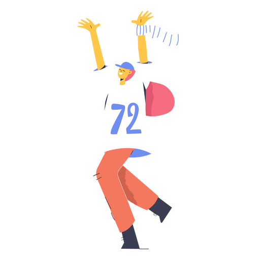 Excited football fan flat