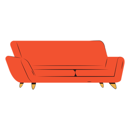 Bequeme Couch flach PNG-Design